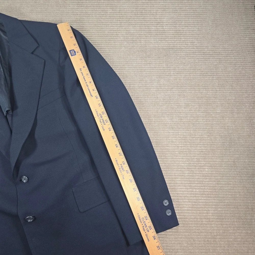 Hart Schaffner & Marx‎ Mens 40R Navy Blue Texturized Woven Two-Button Blazer